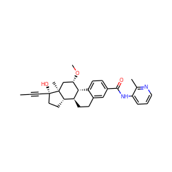 CC#C[C@]1(O)CC[C@H]2[C@@H]3CCc4cc(C(=O)Nc5cccnc5C)ccc4[C@H]3[C@@H](OC)C[C@@]21C ZINC001772653199