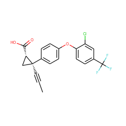 CC#C[C@]1(c2ccc(Oc3ccc(C(F)(F)F)cc3Cl)cc2)C[C@@H]1C(=O)O ZINC000071341118