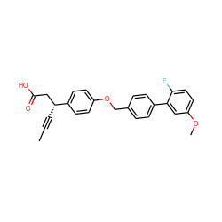 CC#C[C@H](CC(=O)O)c1ccc(OCc2ccc(-c3cc(OC)ccc3F)cc2)cc1 ZINC000095573562