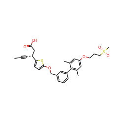 CC#C[C@H](CC(=O)O)c1ccc(OCc2cccc(-c3c(C)cc(OCCCS(C)(=O)=O)cc3C)c2)s1 ZINC001772630823