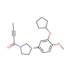 CC#CC(=O)N1CC[C@@H](c2ccc(OC)c(OC3CCCC3)c2)C1 ZINC000029253500