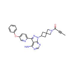 CC#CC(=O)N1CC2(CC(n3nc(-c4ccc(Oc5ccccc5)cn4)c4c(N)ncnc43)C2)C1 ZINC000214221317