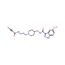 CC#CC(=O)NCCCN1CCC(CNC(=O)c2n[nH]c3ccc(OC)cc23)CC1 ZINC000205787037