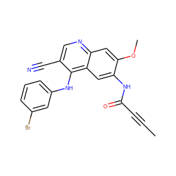 CC#CC(=O)Nc1cc2c(Nc3cccc(Br)c3)c(C#N)cnc2cc1OC ZINC000013492805