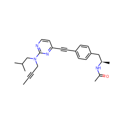 CC#CCN(CC(C)C)c1nccc(C#Cc2ccc(C[C@@H](C)NC(C)=O)cc2)n1 ZINC000113412271