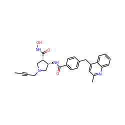 CC#CCN1C[C@@H](NC(=O)c2ccc(Cc3cc(C)nc4ccccc34)cc2)[C@@H](C(=O)NO)C1 ZINC000028821953