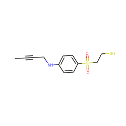 CC#CCNc1ccc(S(=O)(=O)CCS)cc1 ZINC000028979364