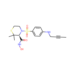 CC#CCNc1ccc(S(=O)(=O)N2CCSC(C)(C)[C@@H]2C(=O)NO)cc1 ZINC000028861997