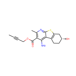 CC#CCOC(=O)c1c(C)nc2sc3c(c2c1N)CC[C@@H](O)C3 ZINC000003644236