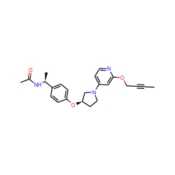 CC#CCOc1cc(N2CC[C@@H](Oc3ccc([C@H](C)NC(C)=O)cc3)C2)ccn1 ZINC000169709771