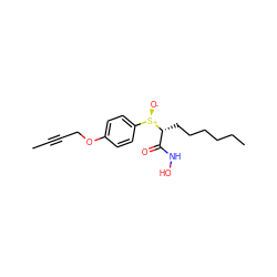 CC#CCOc1ccc([S@@+]([O-])[C@H](CCCCCC)C(=O)NO)cc1 ZINC000013585940