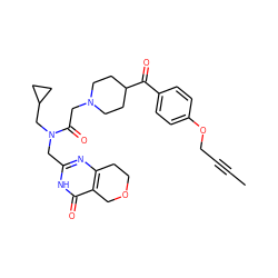 CC#CCOc1ccc(C(=O)C2CCN(CC(=O)N(Cc3nc4c(c(=O)[nH]3)COCC4)CC3CC3)CC2)cc1 ZINC000208813469