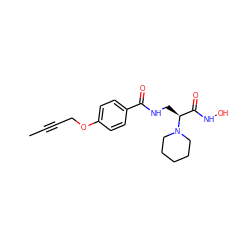 CC#CCOc1ccc(C(=O)NC[C@@H](C(=O)NO)N2CCCCC2)cc1 ZINC000116372070