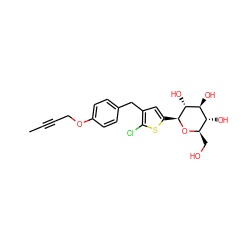 CC#CCOc1ccc(Cc2cc([C@@H]3O[C@H](CO)[C@@H](O)[C@H](O)[C@H]3O)sc2Cl)cc1 ZINC000072114656