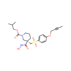 CC#CCOc1ccc(S(=O)(=O)C[C@@]2(C(=O)NO)CCCN(C(=O)OCC(C)C)C2)cc1 ZINC000028951468