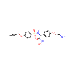 CC#CCOc1ccc(S(=O)(=O)N(C)[C@@H](C(=O)NO)c2ccc(OCCNC)cc2)cc1 ZINC000013537424