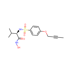 CC#CCOc1ccc(S(=O)(=O)N[C@@H](C(=O)NO)C(C)C)cc1 ZINC000013537387