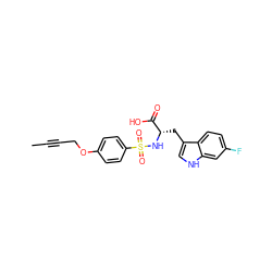 CC#CCOc1ccc(S(=O)(=O)N[C@@H](Cc2c[nH]c3cc(F)ccc23)C(=O)O)cc1 ZINC000042887386