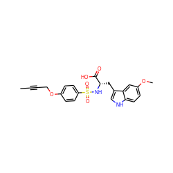 CC#CCOc1ccc(S(=O)(=O)N[C@@H](Cc2c[nH]c3ccc(OC)cc23)C(=O)O)cc1 ZINC000040976004