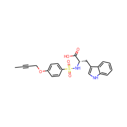 CC#CCOc1ccc(S(=O)(=O)N[C@@H](Cc2c[nH]c3ccccc23)C(=O)O)cc1 ZINC000034636142