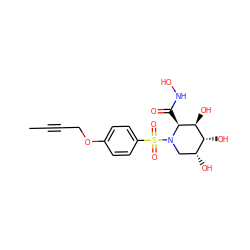 CC#CCOc1ccc(S(=O)(=O)N2C[C@@H](O)[C@@H](O)[C@H](O)[C@@H]2C(=O)NO)cc1 ZINC000013560275