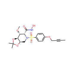 CC#CCOc1ccc(S(=O)(=O)N2C[C@H]3OC(C)(C)O[C@H]3[C@H](OC)[C@@H]2C(=O)NO)cc1 ZINC000029338506