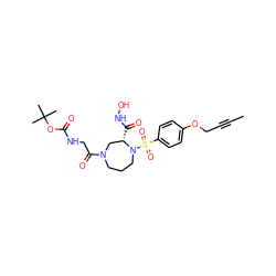 CC#CCOc1ccc(S(=O)(=O)N2CCCN(C(=O)CNC(=O)OC(C)(C)C)C[C@@H]2C(=O)NO)cc1 ZINC000028136277