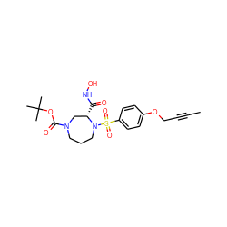 CC#CCOc1ccc(S(=O)(=O)N2CCCN(C(=O)OC(C)(C)C)C[C@@H]2C(=O)NO)cc1 ZINC000028335459