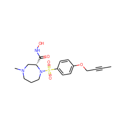 CC#CCOc1ccc(S(=O)(=O)N2CCCN(C)C[C@@H]2C(=O)NO)cc1 ZINC000028339447