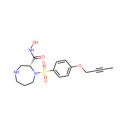 CC#CCOc1ccc(S(=O)(=O)N2CCCNC[C@@H]2C(=O)NO)cc1 ZINC000028335791