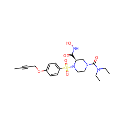 CC#CCOc1ccc(S(=O)(=O)N2CCN(C(=O)N(CC)CC)C[C@@H]2C(=O)NO)cc1 ZINC000028528952