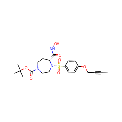 CC#CCOc1ccc(S(=O)(=O)N2CCN(C(=O)OC(C)(C)C)CC[C@@H]2C(=O)NO)cc1 ZINC000028344395