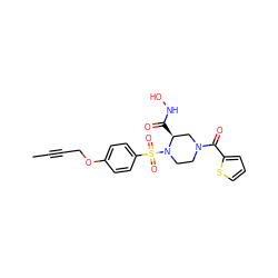 CC#CCOc1ccc(S(=O)(=O)N2CCN(C(=O)c3cccs3)C[C@@H]2C(=O)NO)cc1 ZINC000028528215