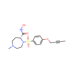 CC#CCOc1ccc(S(=O)(=O)N2CCN(C)CC[C@@H]2C(=O)NO)cc1 ZINC000028334644