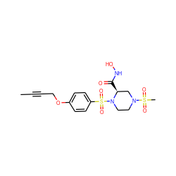 CC#CCOc1ccc(S(=O)(=O)N2CCN(S(C)(=O)=O)C[C@@H]2C(=O)NO)cc1 ZINC000028526809