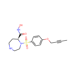 CC#CCOc1ccc(S(=O)(=O)N2CCNCC[C@H]2C(=O)NO)cc1 ZINC000006744954