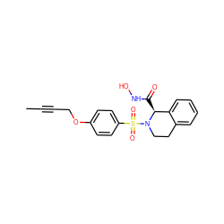 CC#CCOc1ccc(S(=O)(=O)N2CCc3ccccc3[C@@H]2C(=O)NO)cc1 ZINC000013561001