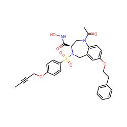 CC#CCOc1ccc(S(=O)(=O)N2Cc3cc(OCCc4ccccc4)ccc3N(C(C)=O)C[C@@H]2C(=O)NO)cc1 ZINC000028380501