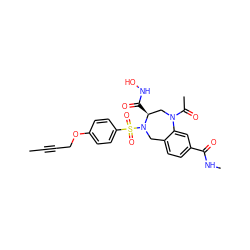 CC#CCOc1ccc(S(=O)(=O)N2Cc3ccc(C(=O)NC)cc3N(C(C)=O)C[C@@H]2C(=O)NO)cc1 ZINC000028375992