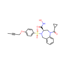 CC#CCOc1ccc(S(=O)(=O)N2Cc3ccccc3N(C(=O)C3CC3)C[C@@H]2C(=O)NO)cc1 ZINC000013818616