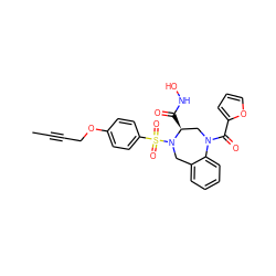 CC#CCOc1ccc(S(=O)(=O)N2Cc3ccccc3N(C(=O)c3ccco3)C[C@@H]2C(=O)NO)cc1 ZINC000028376753