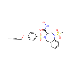 CC#CCOc1ccc(S(=O)(=O)N2Cc3ccccc3N(S(C)(=O)=O)C[C@@H]2C(=O)NO)cc1 ZINC000013818614