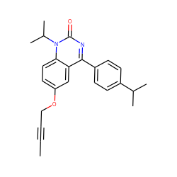 CC#CCOc1ccc2c(c1)c(-c1ccc(C(C)C)cc1)nc(=O)n2C(C)C ZINC000045338529