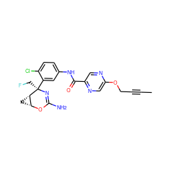 CC#CCOc1cnc(C(=O)Nc2ccc(Cl)c([C@@]3(CF)N=C(N)O[C@@H]4C[C@@H]43)c2)cn1 ZINC000226109909