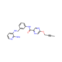 CC#CCOc1cnc(C(=O)Nc2cccc(CNc3cccnc3N)c2)cn1 ZINC000150153504