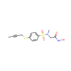 CC#CCSc1ccc(S(=O)(=O)N(C)CC(=O)NO)cc1 ZINC000013537430