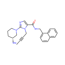 CC#CCn1c(C(=O)NCc2cccc3ccccc23)cnc1N1CCC[C@@H](N)C1 ZINC000029045044