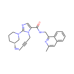 CC#CCn1c(C(=O)NCc2nc(C)cc3ccccc23)cnc1N1CCC[C@@H](N)C1 ZINC000029044895