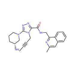 CC#CCn1c(C(=O)NCc2nc(C)cc3ccccc23)nnc1N1CCC[C@@H](N)C1 ZINC000029046071