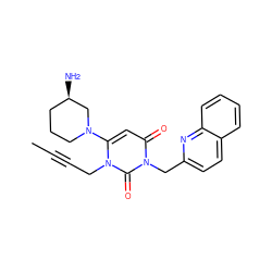 CC#CCn1c(N2CCC[C@@H](N)C2)cc(=O)n(Cc2ccc3ccccc3n2)c1=O ZINC000096284194